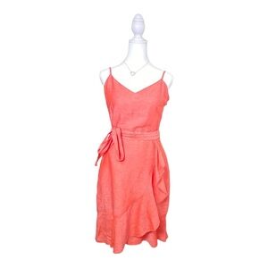 Banana Republic ruffle dress, size 0, tangerine CB41